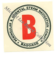 P and O Baggage Initial Label